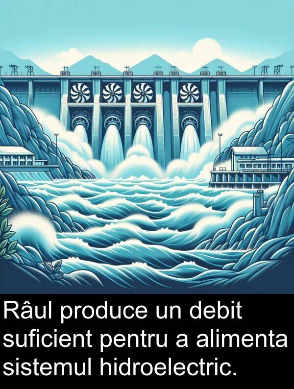 hidroelectric: Râul produce un debit suficient pentru a alimenta sistemul hidroelectric.