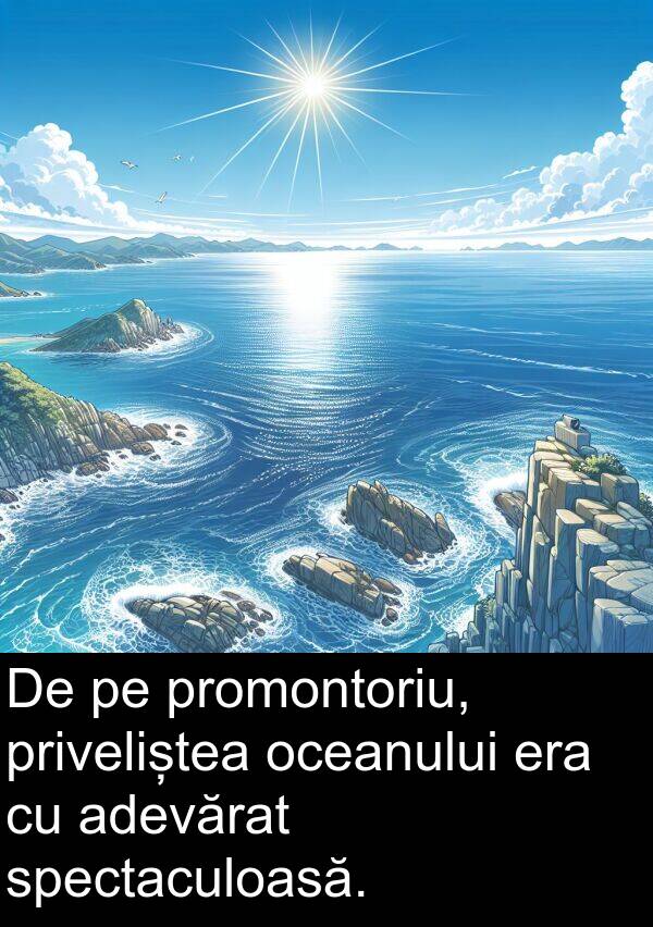 oceanului: De pe promontoriu, priveliștea oceanului era cu adevărat spectaculoasă.