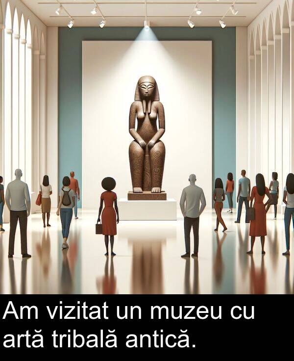 muzeu: Am vizitat un muzeu cu artă tribală antică.