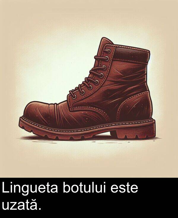este: Lingueta botului este uzată.