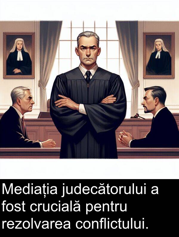 conflictului: Mediația judecătorului a fost crucială pentru rezolvarea conflictului.