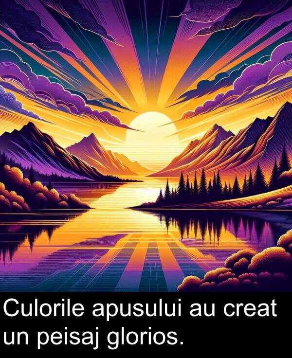 peisaj: Culorile apusului au creat un peisaj glorios.
