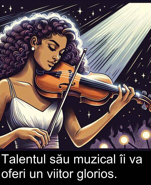 oferi: Talentul său muzical îi va oferi un viitor glorios.