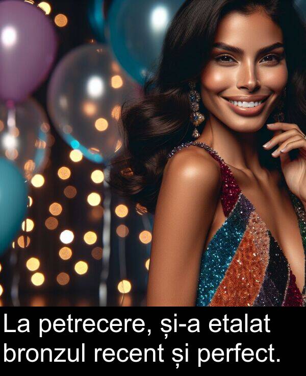 recent: La petrecere, și-a etalat bronzul recent și perfect.