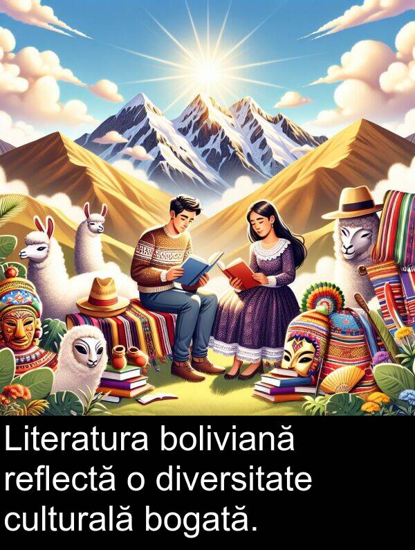 bogată: Literatura boliviană reflectă o diversitate culturală bogată.
