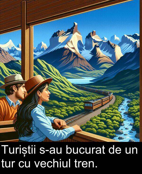 vechiul: Turiștii s-au bucurat de un tur cu vechiul tren.