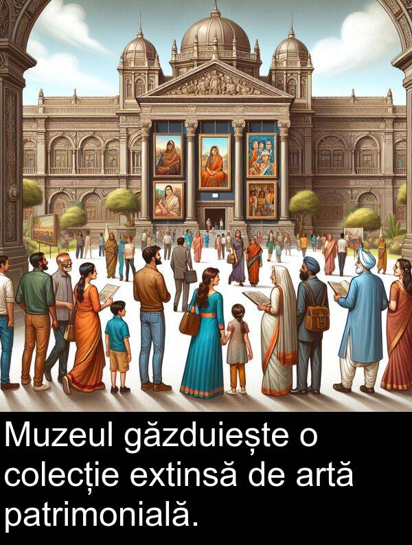 găzduiește: Muzeul găzduiește o colecție extinsă de artă patrimonială.
