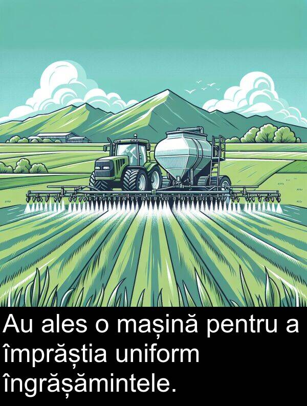 uniform: Au ales o mașină pentru a împrăștia uniform îngrășămintele.