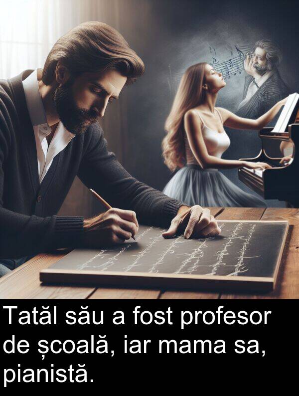sa: Tatăl său a fost profesor de școală, iar mama sa, pianistă.