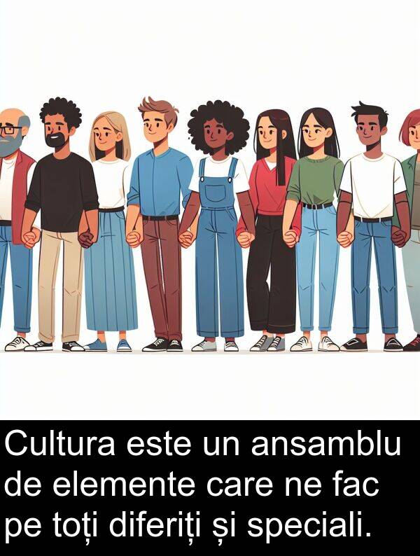 fac: Cultura este un ansamblu de elemente care ne fac pe toți diferiți și speciali.