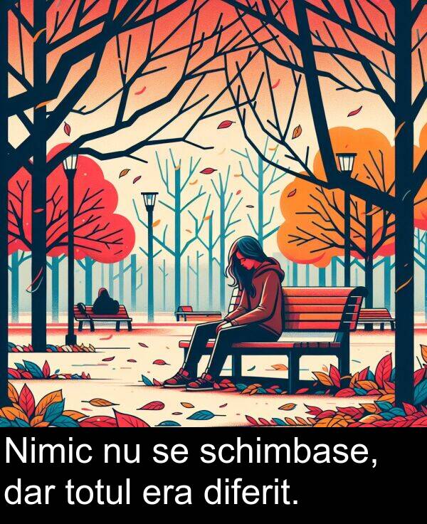 totul: Nimic nu se schimbase, dar totul era diferit.