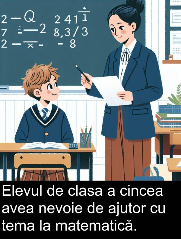 matematică: Elevul de clasa a cincea avea nevoie de ajutor cu tema la matematică.