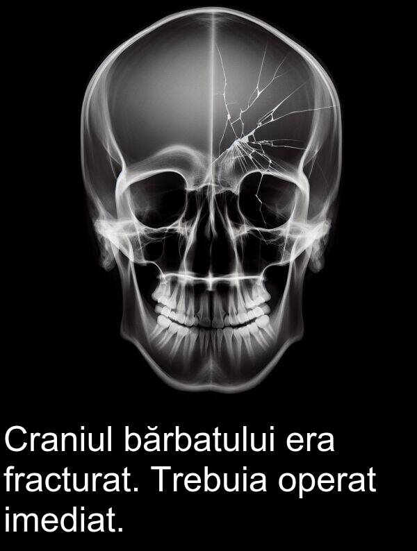 imediat: Craniul bărbatului era fracturat. Trebuia operat imediat.