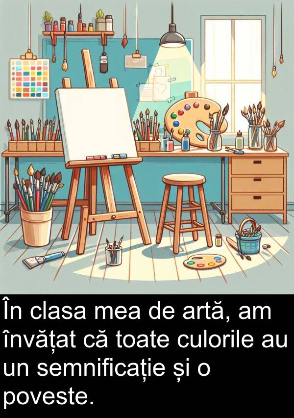 poveste: În clasa mea de artă, am învățat că toate culorile au un semnificație și o poveste.