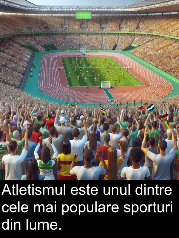 dintre: Atletismul este unul dintre cele mai populare sporturi din lume.