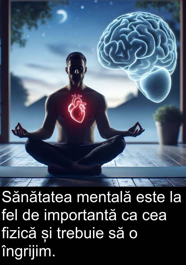 fel: Sănătatea mentală este la fel de importantă ca cea fizică și trebuie să o îngrijim.