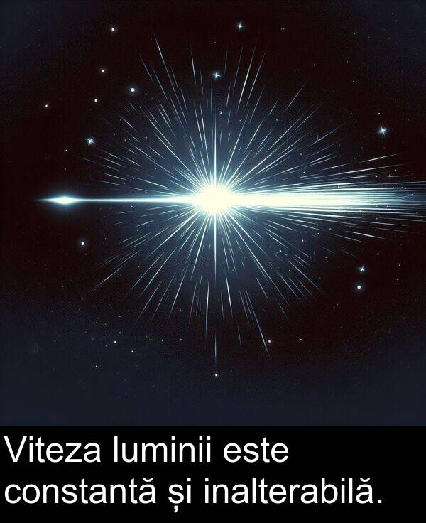 luminii: Viteza luminii este constantă și inalterabilă.