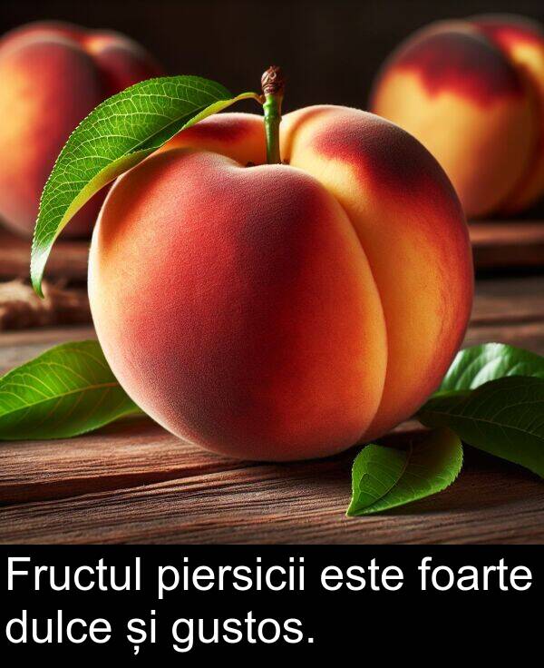 foarte: Fructul piersicii este foarte dulce și gustos.