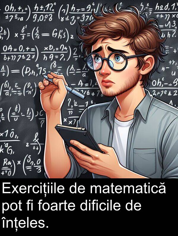 pot: Exercițiile de matematică pot fi foarte dificile de înțeles.