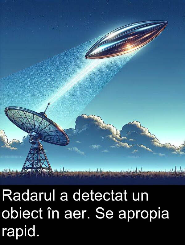 obiect: Radarul a detectat un obiect în aer. Se apropia rapid.