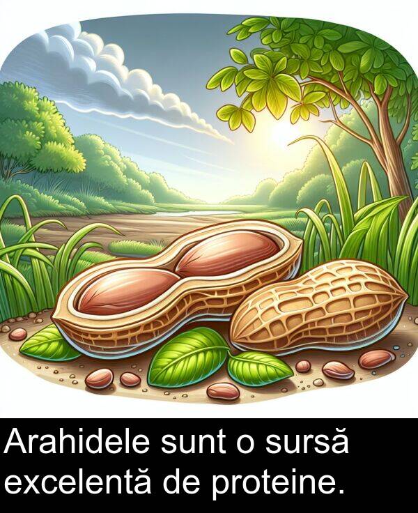 sunt: Arahidele sunt o sursă excelentă de proteine.