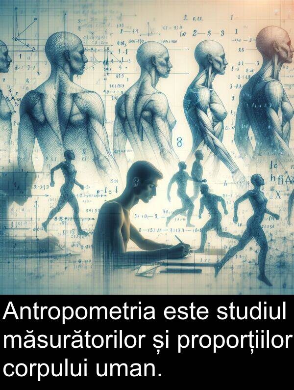 corpului: Antropometria este studiul măsurătorilor și proporțiilor corpului uman.