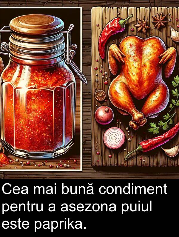 paprika: Cea mai bună condiment pentru a asezona puiul este paprika.