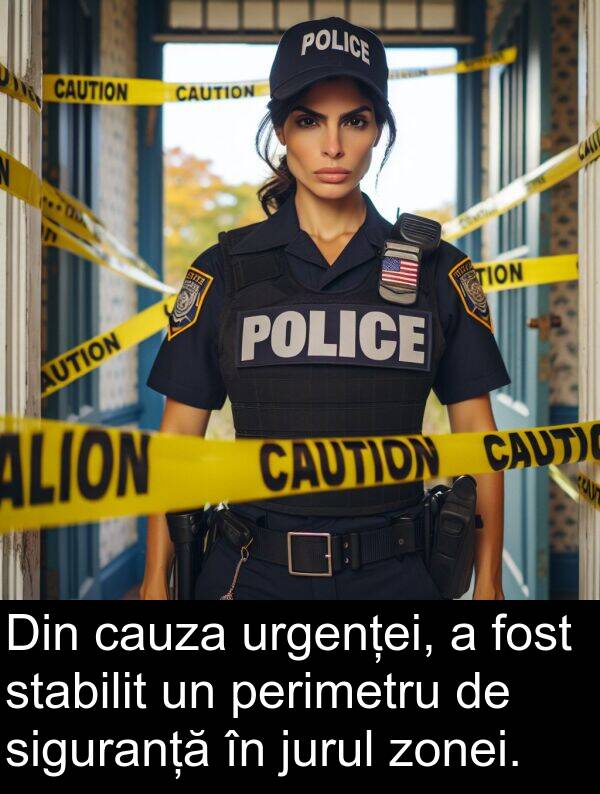 jurul: Din cauza urgenței, a fost stabilit un perimetru de siguranță în jurul zonei.
