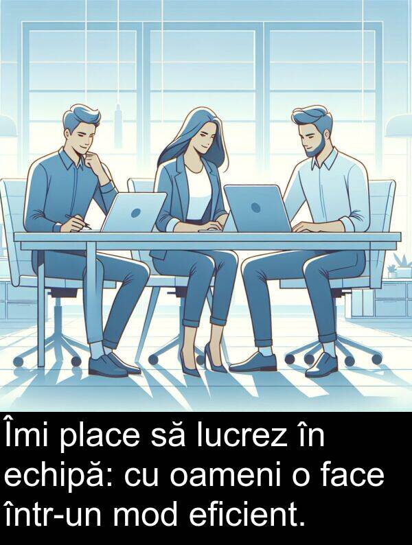 echipă: Îmi place să lucrez în echipă: cu oameni o face într-un mod eficient.