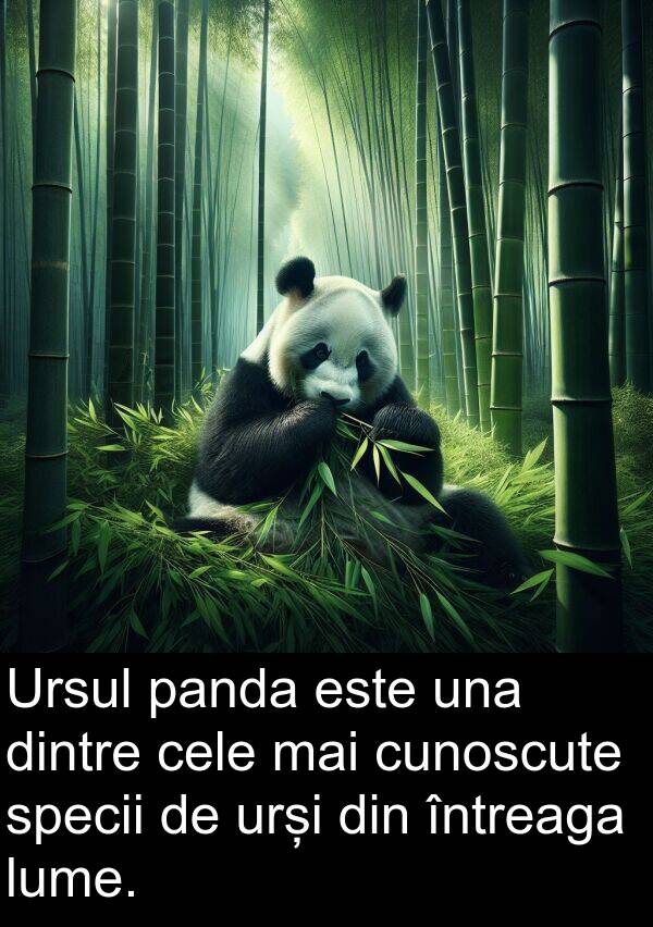 una: Ursul panda este una dintre cele mai cunoscute specii de urși din întreaga lume.