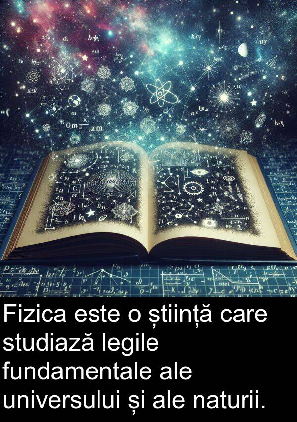 legile: Fizica este o știință care studiază legile fundamentale ale universului și ale naturii.