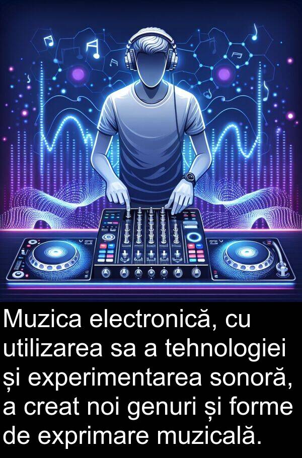 tehnologiei: Muzica electronică, cu utilizarea sa a tehnologiei și experimentarea sonoră, a creat noi genuri și forme de exprimare muzicală.