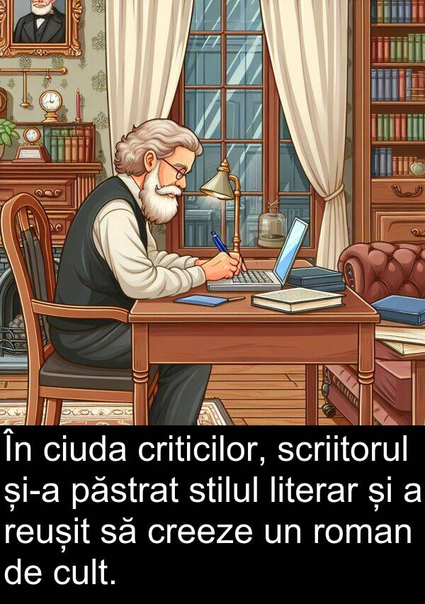roman: În ciuda criticilor, scriitorul și-a păstrat stilul literar și a reușit să creeze un roman de cult.