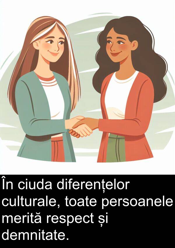 diferențelor: În ciuda diferențelor culturale, toate persoanele merită respect și demnitate.