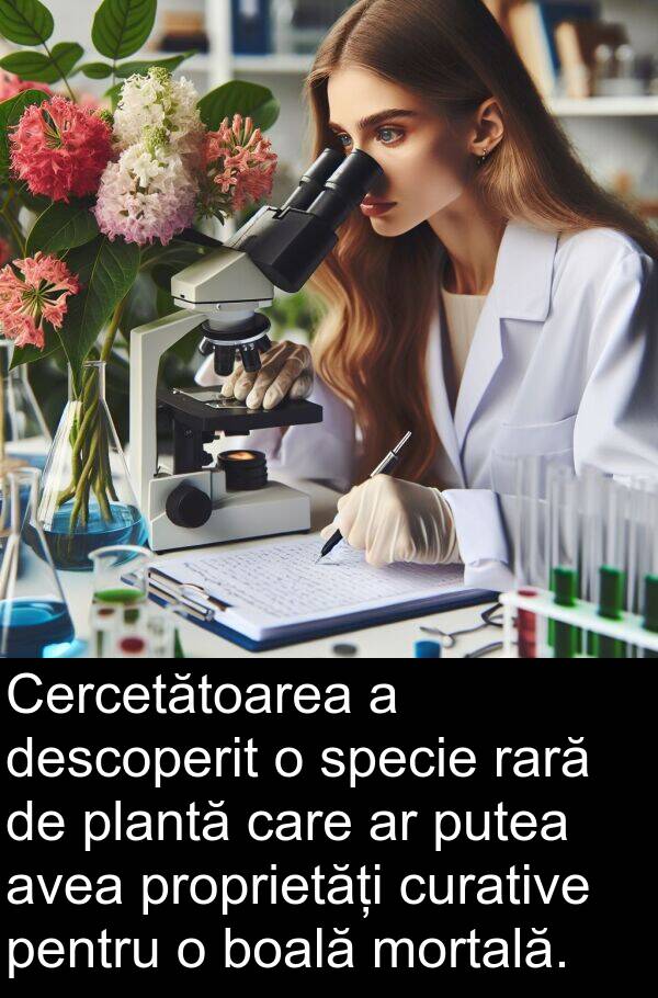 plantă: Cercetătoarea a descoperit o specie rară de plantă care ar putea avea proprietăți curative pentru o boală mortală.
