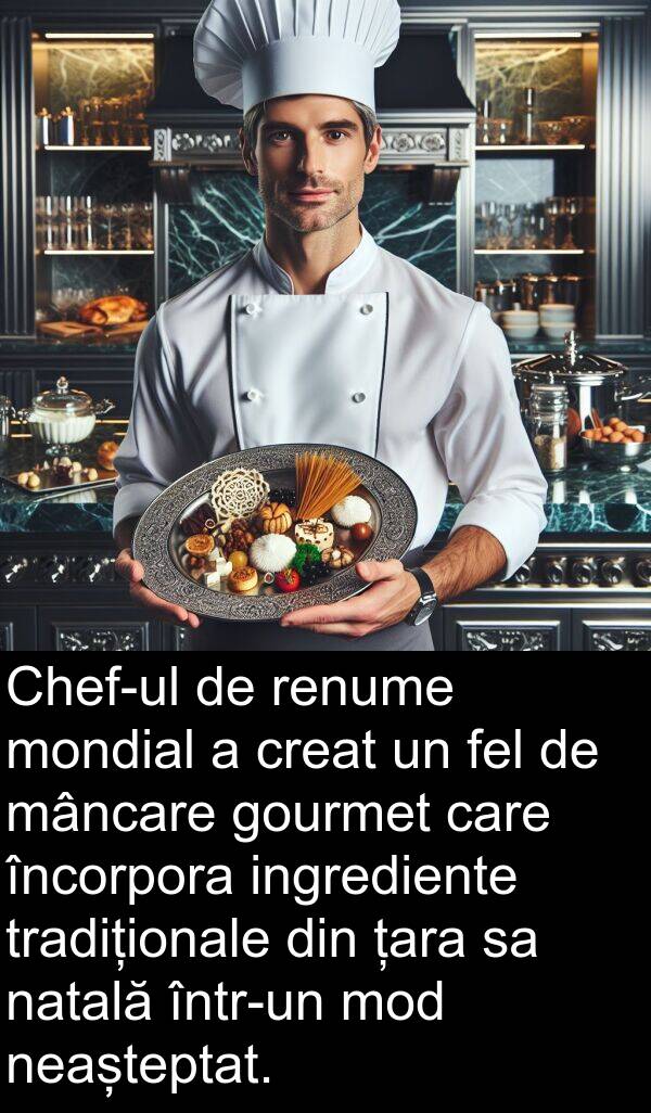 natală: Chef-ul de renume mondial a creat un fel de mâncare gourmet care încorpora ingrediente tradiționale din țara sa natală într-un mod neașteptat.