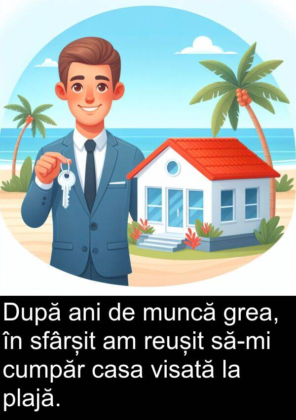 visată: După ani de muncă grea, în sfârșit am reușit să-mi cumpăr casa visată la plajă.