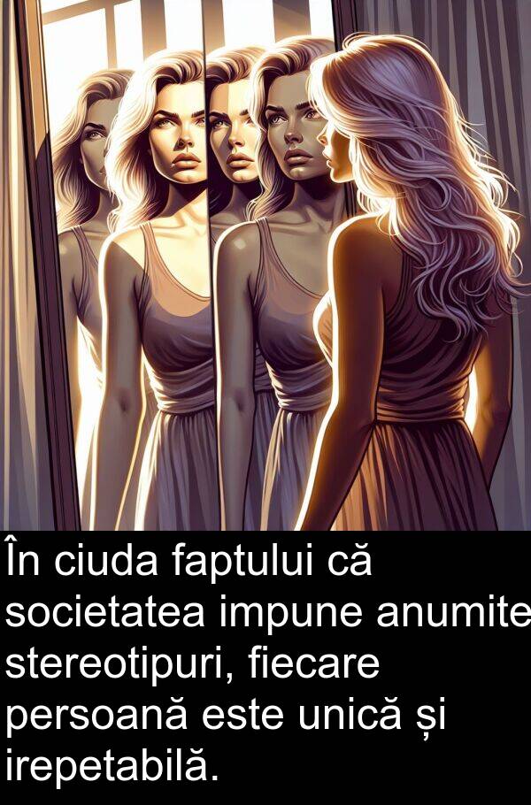 faptului: În ciuda faptului că societatea impune anumite stereotipuri, fiecare persoană este unică și irepetabilă.
