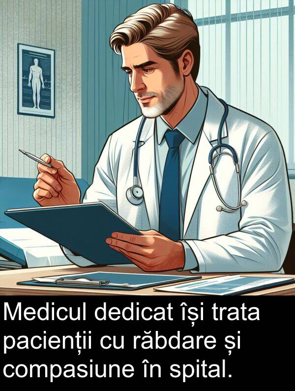 pacienții: Medicul dedicat își trata pacienții cu răbdare și compasiune în spital.