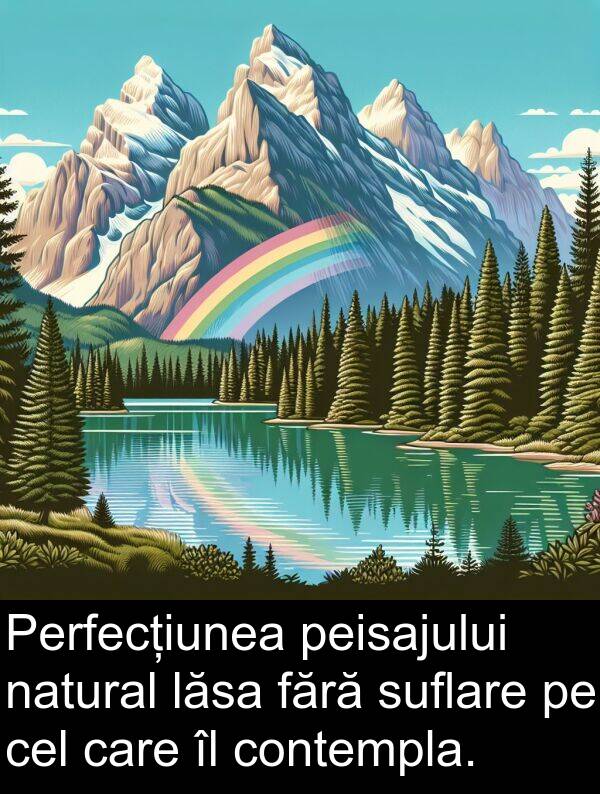 lăsa: Perfecțiunea peisajului natural lăsa fără suflare pe cel care îl contempla.