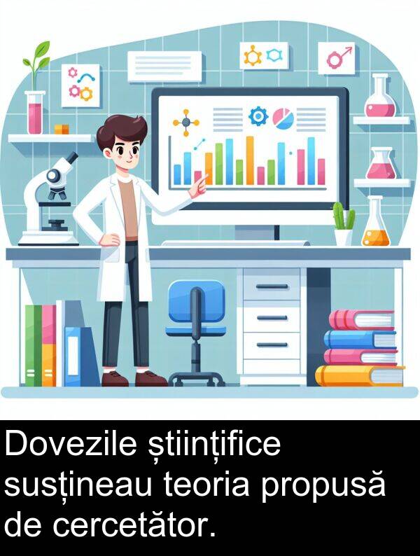 științifice: Dovezile științifice susțineau teoria propusă de cercetător.