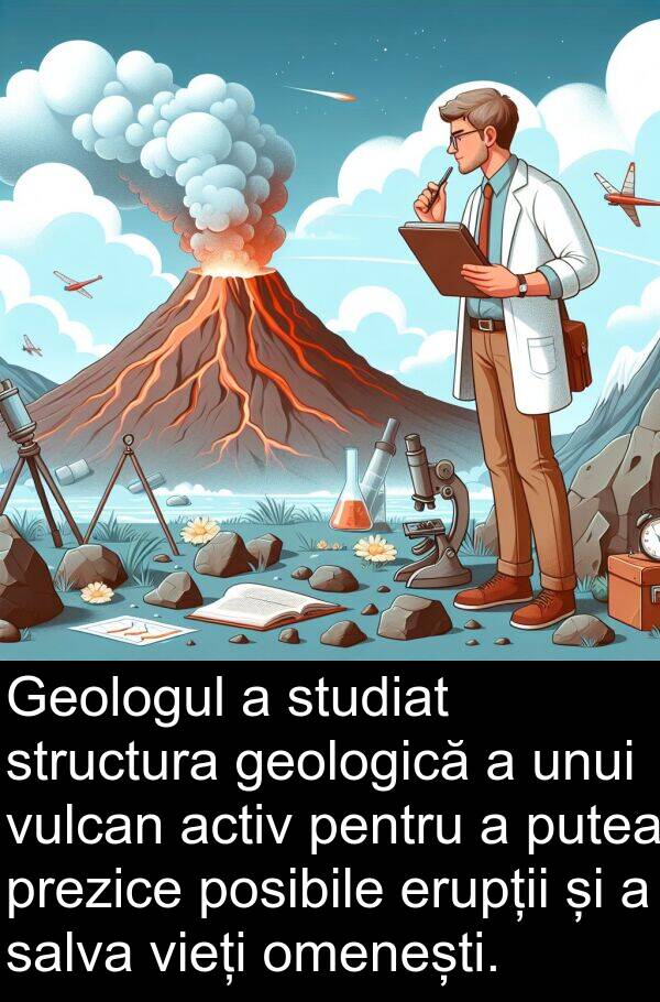 salva: Geologul a studiat structura geologică a unui vulcan activ pentru a putea prezice posibile erupții și a salva vieți omenești.