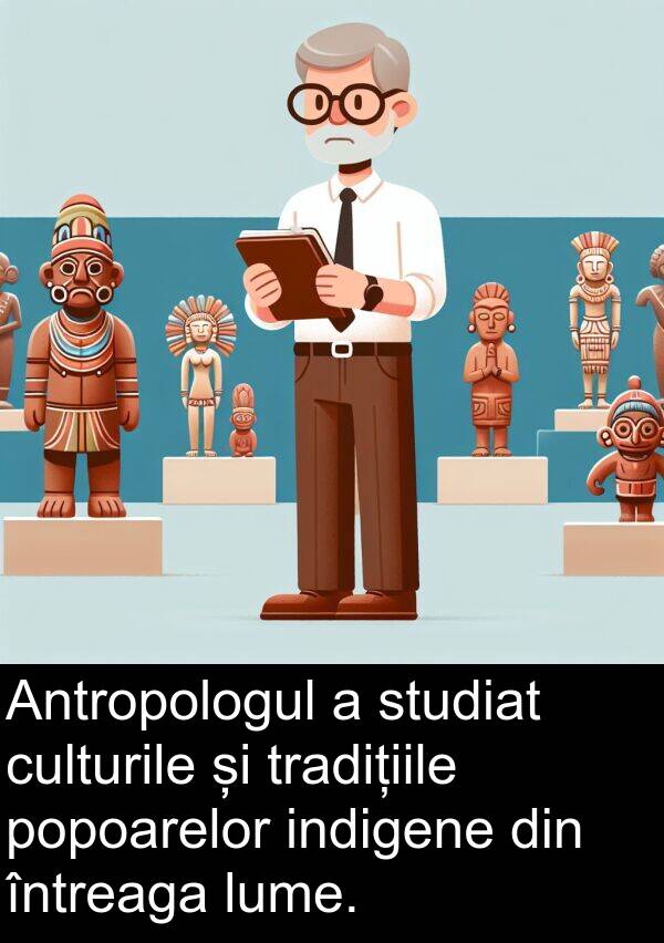 popoarelor: Antropologul a studiat culturile și tradițiile popoarelor indigene din întreaga lume.