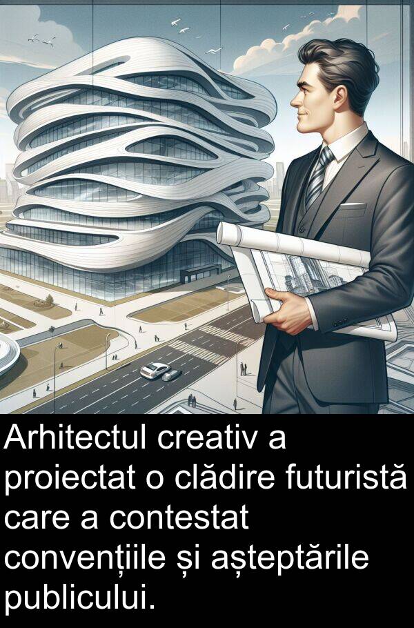 convențiile: Arhitectul creativ a proiectat o clădire futuristă care a contestat convențiile și așteptările publicului.