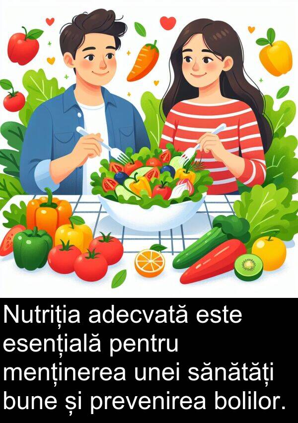 unei: Nutriția adecvată este esențială pentru menținerea unei sănătăți bune și prevenirea bolilor.