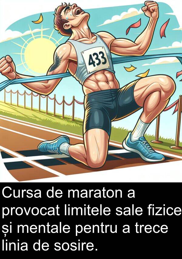 fizice: Cursa de maraton a provocat limitele sale fizice și mentale pentru a trece linia de sosire.