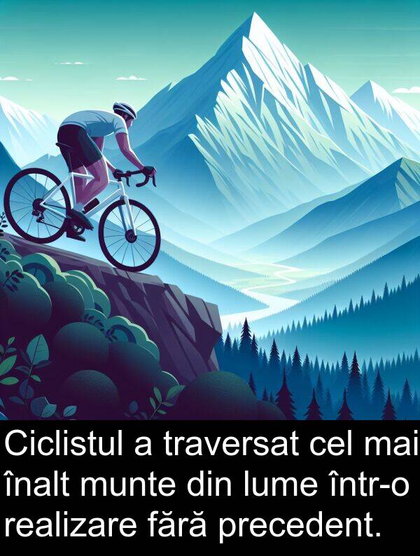 înalt: Ciclistul a traversat cel mai înalt munte din lume într-o realizare fără precedent.