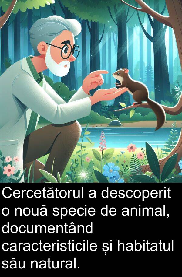 natural: Cercetătorul a descoperit o nouă specie de animal, documentând caracteristicile și habitatul său natural.
