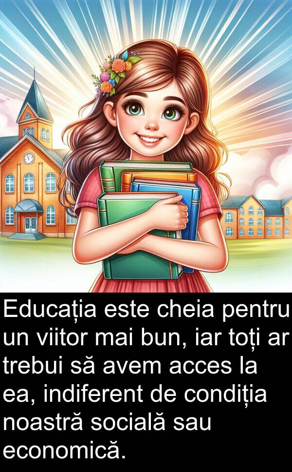 acces: Educația este cheia pentru un viitor mai bun, iar toți ar trebui să avem acces la ea, indiferent de condiția noastră socială sau economică.