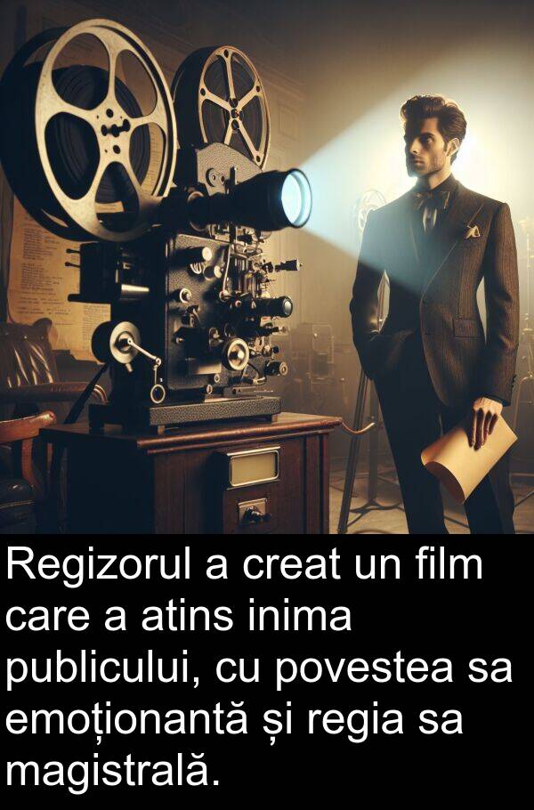 povestea: Regizorul a creat un film care a atins inima publicului, cu povestea sa emoționantă și regia sa magistrală.